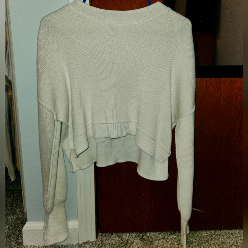 White cropped sweater